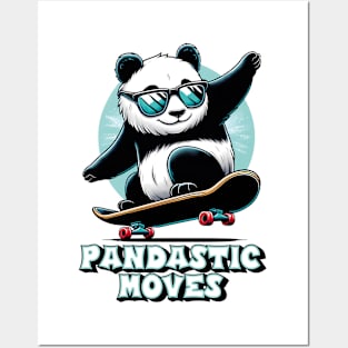 Cool panda with sunglasses on skateboard – "Pandastic Moves" Posters and Art